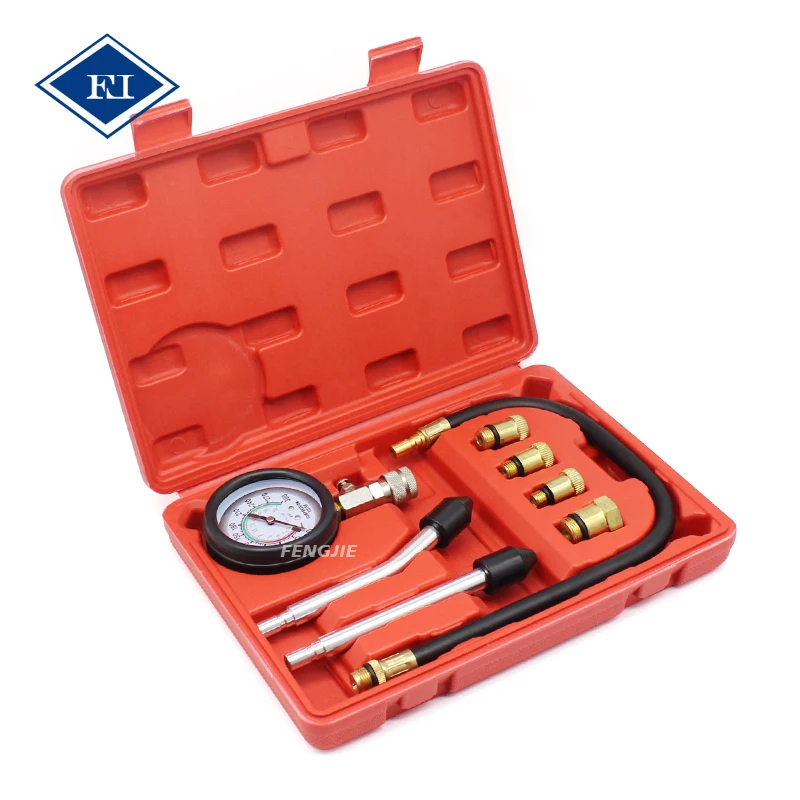 Automotive Cylinder Leakage Detector Hydraulic Fuel Pressure Tester Detector Engine Compression Gauges Tester Tool Kit