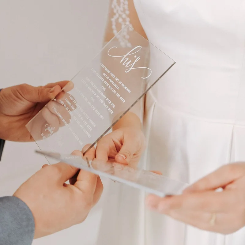 Personalized Wedding Vow Books Acrylic Vow Signs Custom Wedding Vows Wedding Anniversary Gift