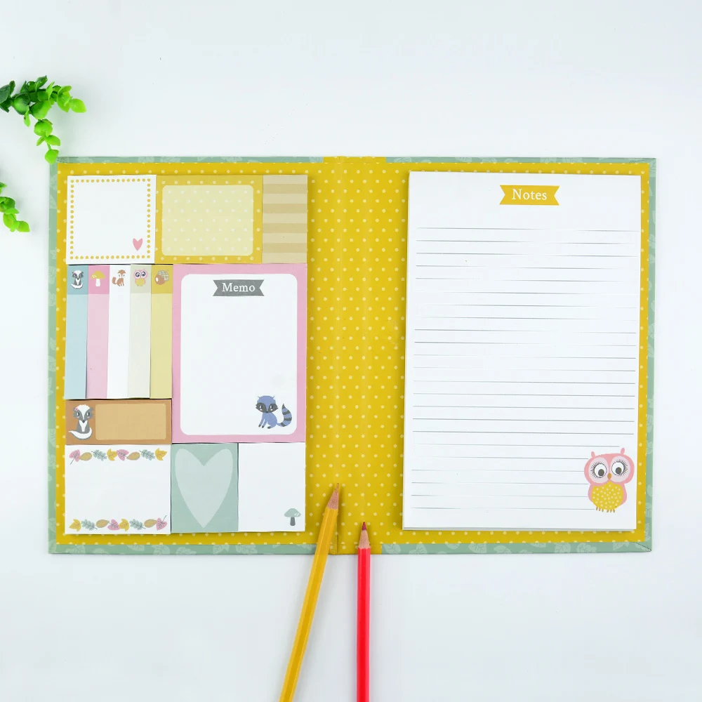 Office School Supplies Custom Painting Notebook Student Gift Set Note Pads Memo Stickers Sticky Notes Set