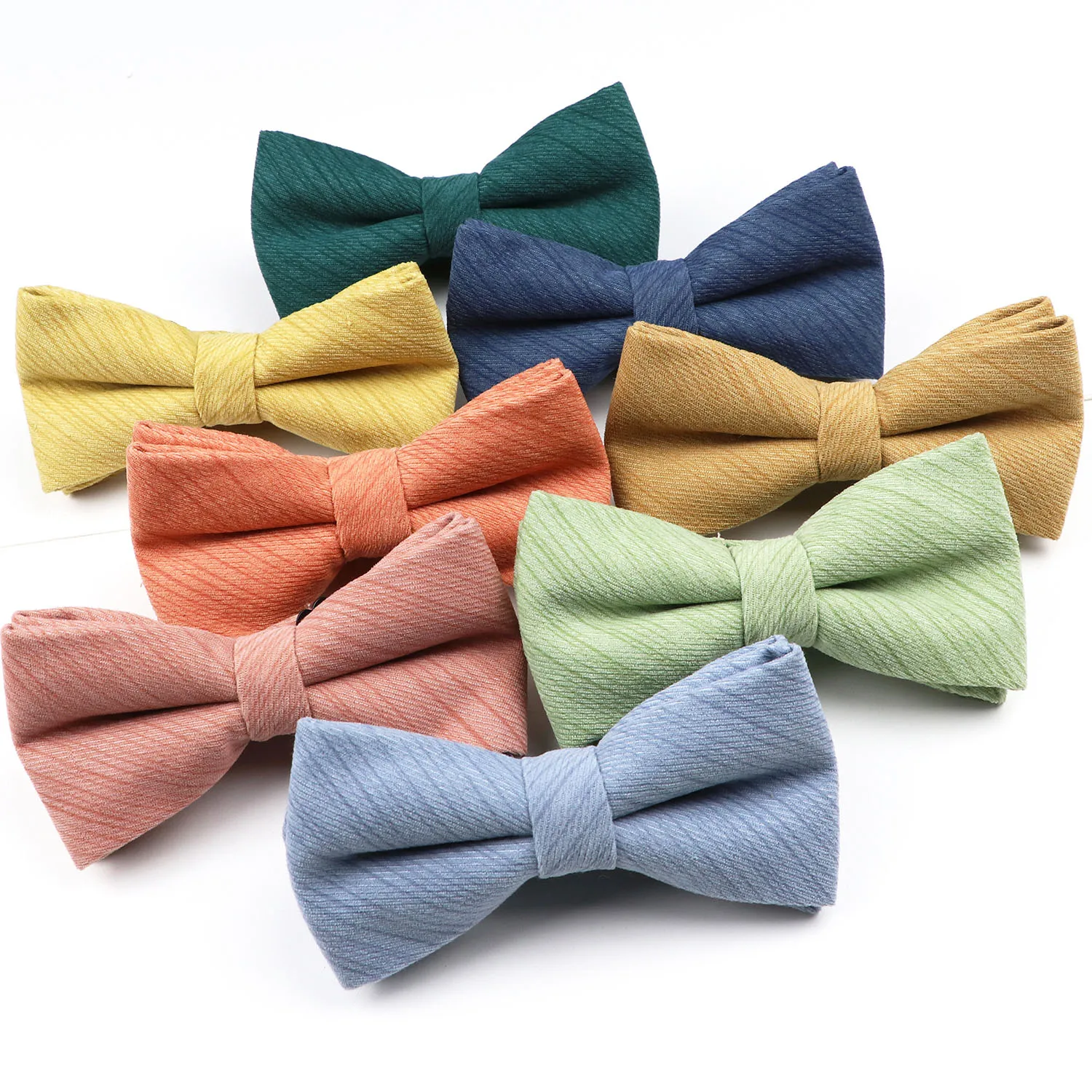 Solid Color Child Bow Tie Polyester Cotton Classic Colorful Navy Green Yellow Butterfly Bowtie For Boys Girls Wedding Party