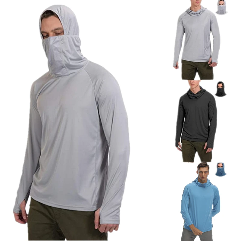 High Quality Wholesale Long Sleeve Fishing Shirts Summer Workout Outfit Anti-UV Solid Fishing Shirt