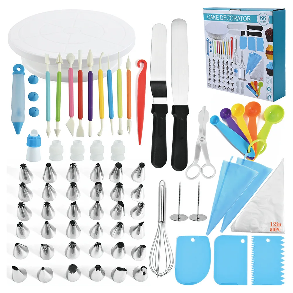 Factory wholesale stainless steel decorating mouth set 66 piece set cream cake tools