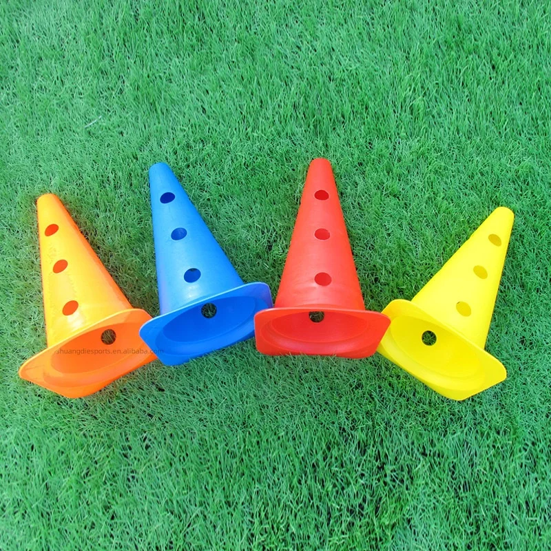 Factory wholesale football training agility cone football marker cone soccer sport marker cones with holes