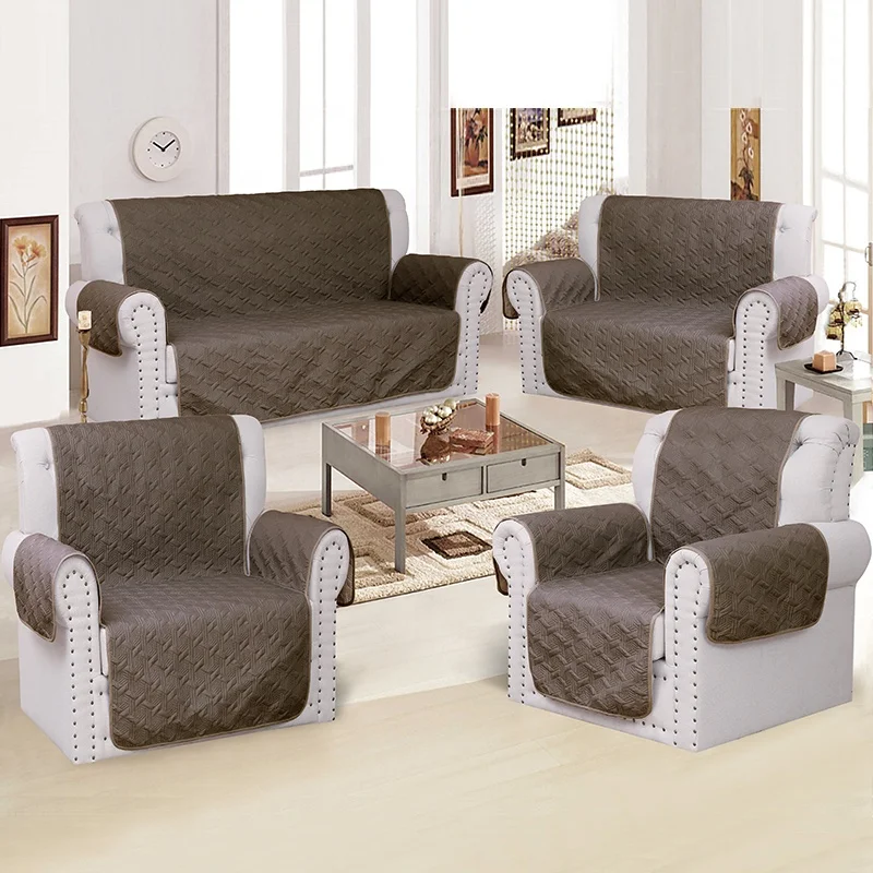 Micro Fleece Quilted Cat Sofa Protector Sofa Seat Mat Cover Elastic Solid Color Pets