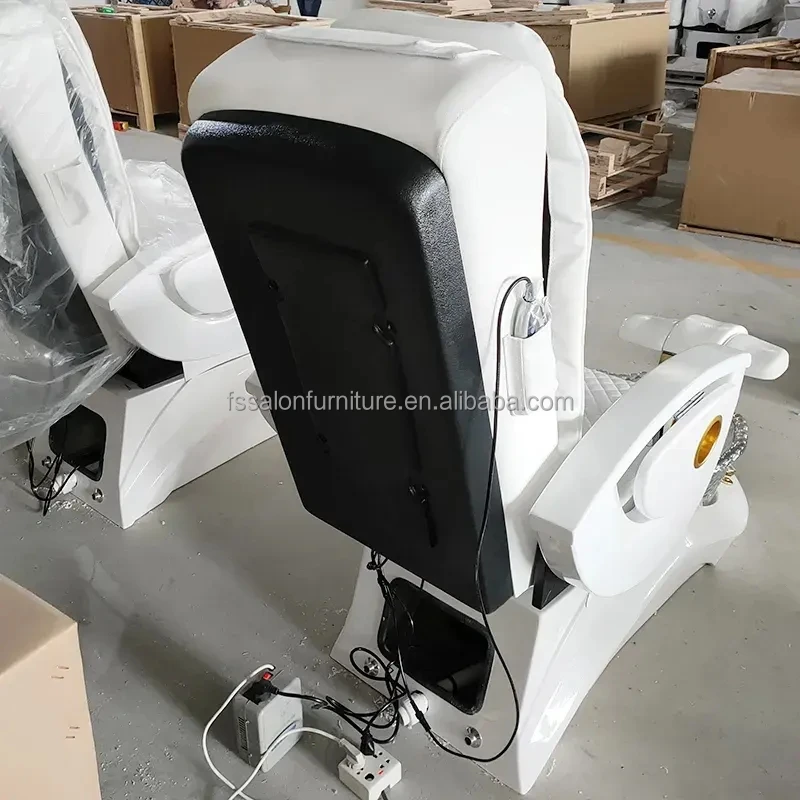 luxury white foot spa electric massage pedicure chair with drain  nail spa salon furniture