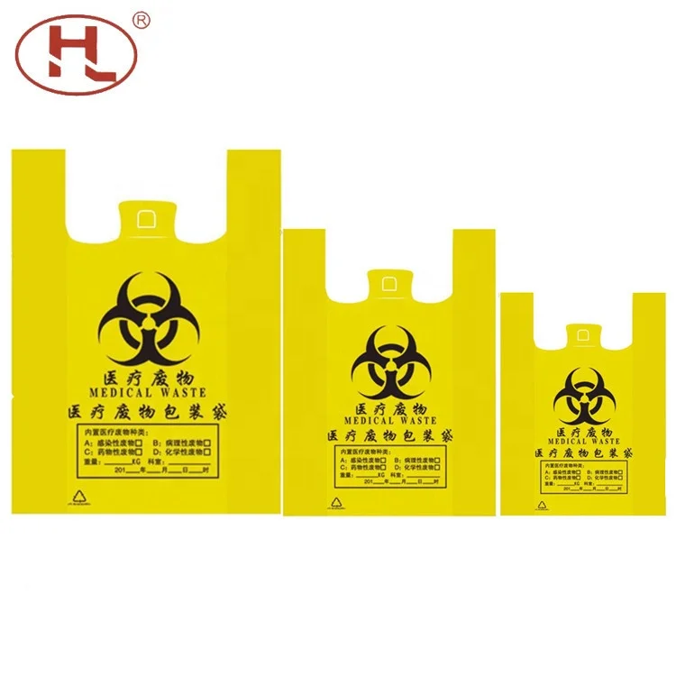 LDPE Plastic Type and Disposable Feature Medical Waste Bags