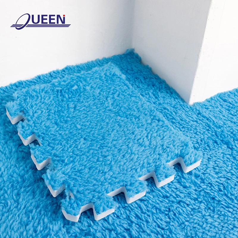 LINYIQUEEN Factory Direct Supply carpet floor puzzle waterproof shaggy fluffy soft carpet plush foam puzzle rug carpet mat