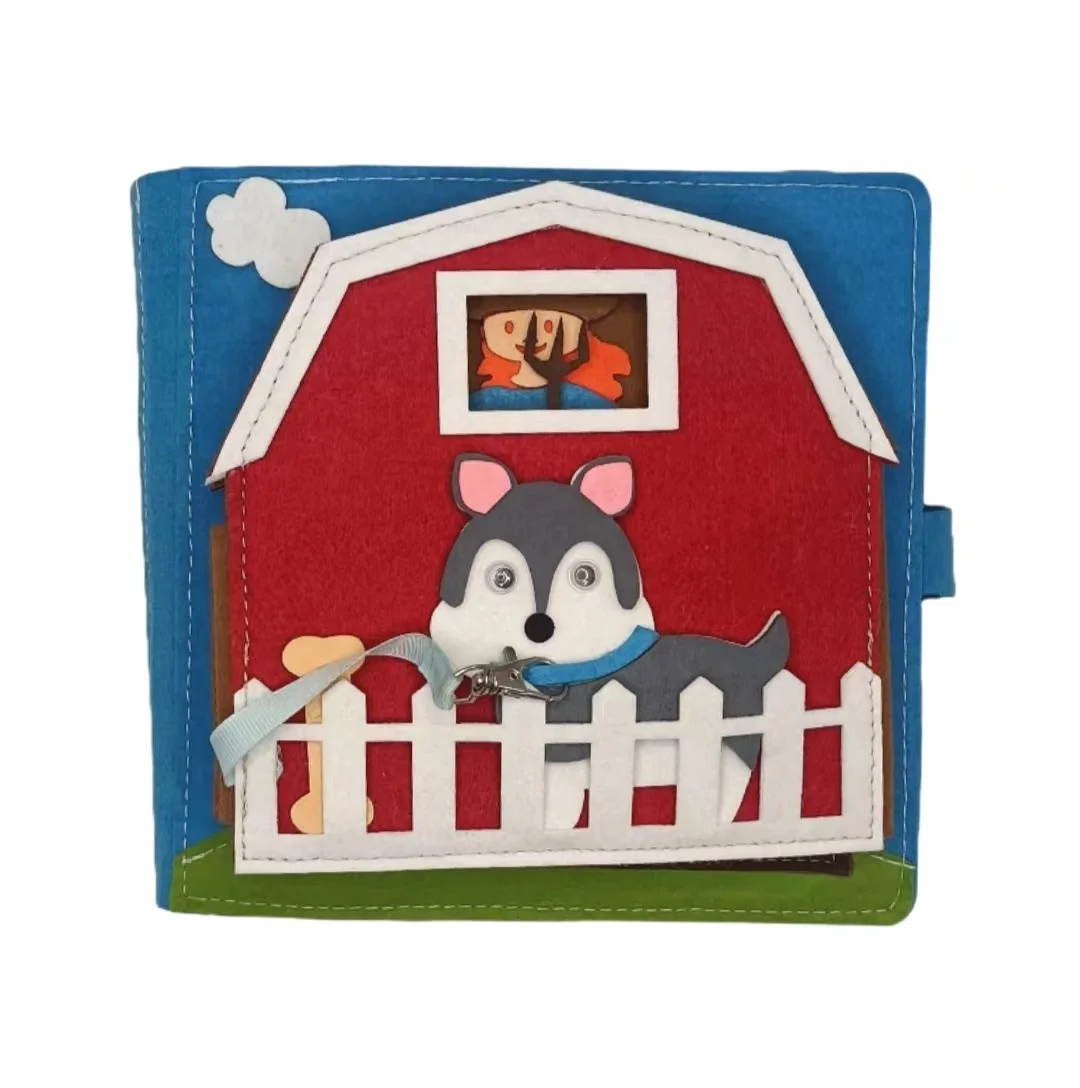 2024 New Design Felt Farm Quiet Book for Toddlers , Fabric Activity Book for Early Education , Montessori Learning Toy