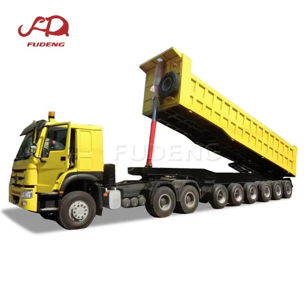 2021 Reasonable Price Hydraulic Small 80Ton End Dump Trailers Farm Use Full Type Rear Tipper Truck Trailer for sale