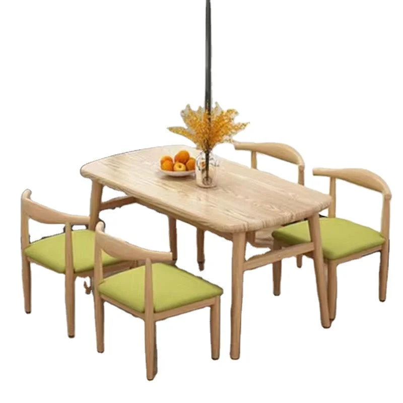 OEM Wholesale modern cheap white wooden dining table chairs for kitchen dining
