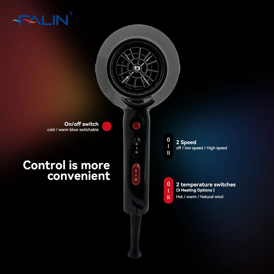 Hair Dryer Professional Salon High Speed Hair Dryer 1900W AC Motor With Hanging Loop/Concentrator/2 Diffuser For Travel/House