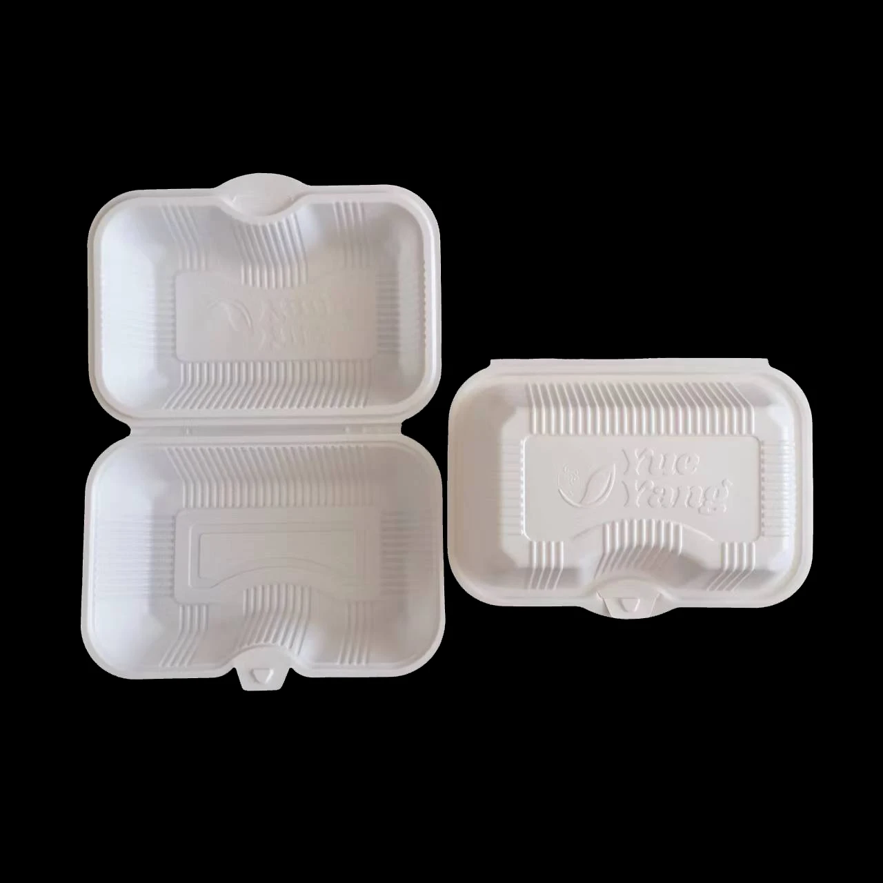 Factory supplier white container single use  hinged lid microwave Safe clamshell to go disposable plastic food box