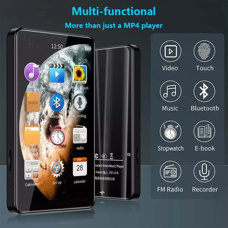 Factory price 4inch IPS MP4 player BT 4.2 touch screen MP4 player