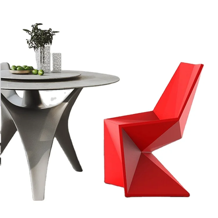 Modern indoor and outdoor Fiberglass triangle diamond chair vertex chair geometric combination shape irregular chair furniture