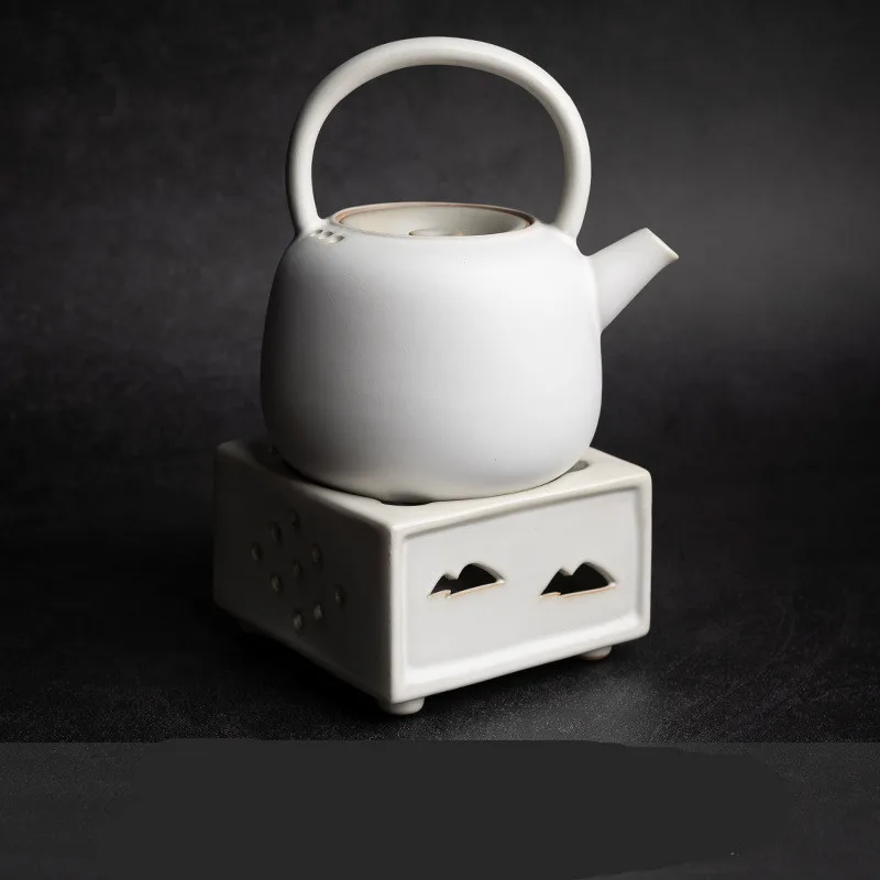 Harmony High Sale Heat-Resistant Chinese Antique Moon White Candle Fruit Tea Infuser Tea Pot
