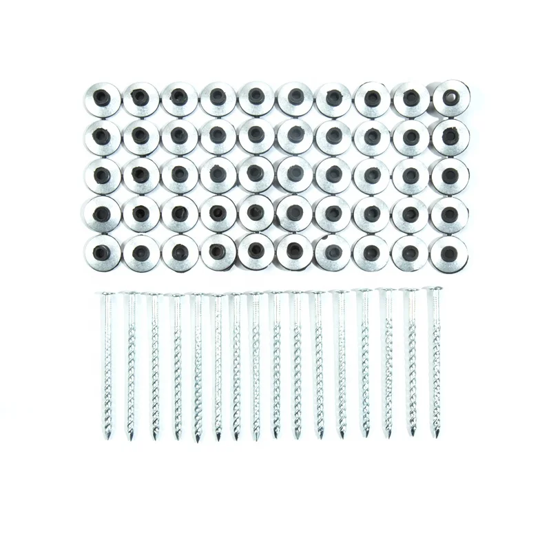 zinc roofing screw nails with iron and rubber washer assembled