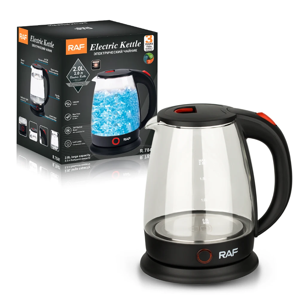 Fast Heat Function Adjustable Temperature Electric Borosilicate Glass Kettle Portable Kettle Household Glass+stainless Steel 220