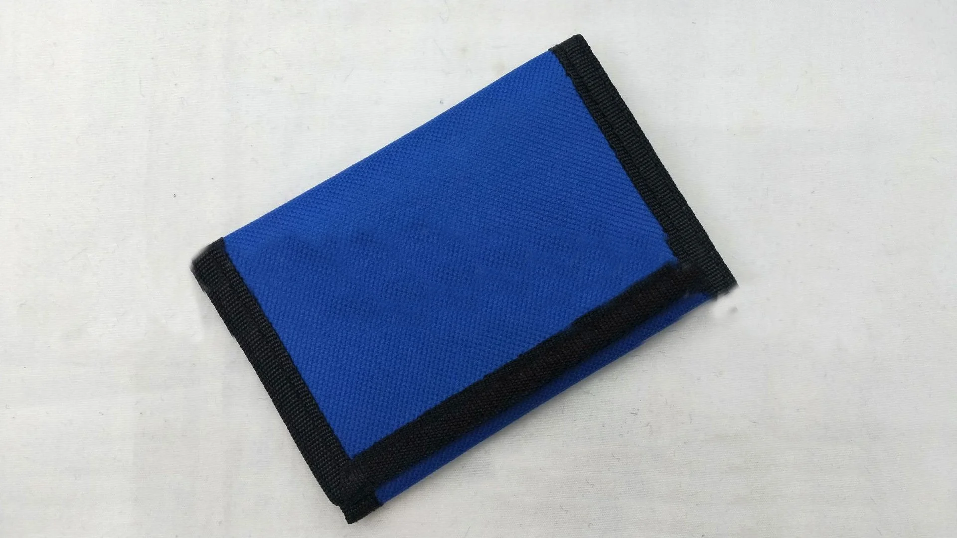 Promotional polyester accept custom logo printed cheap canvas nylon trifold zipper wallet