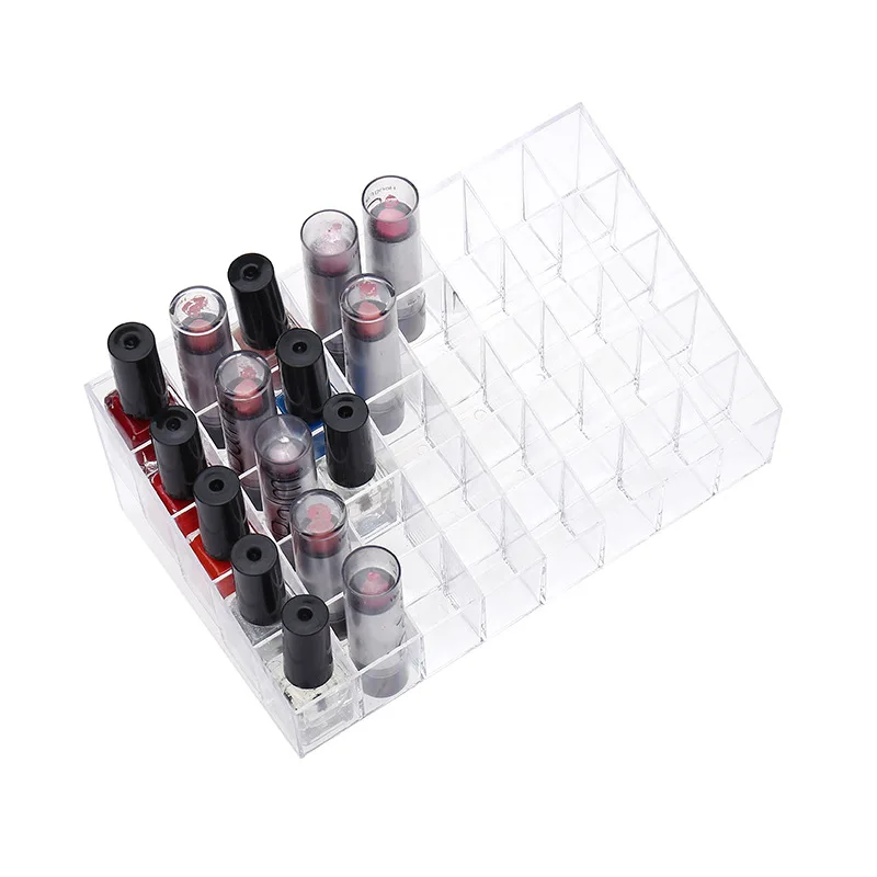 40 Slot Acrylic Lipstick and Cosmetics Storage Box - Cosmetics Display Box - Transparent