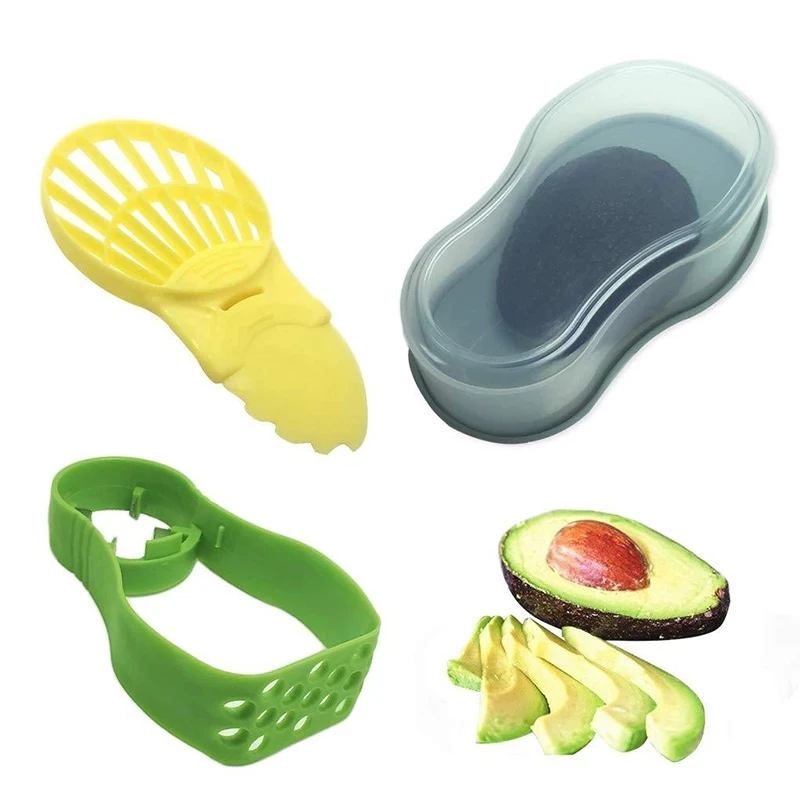 Avocado Slicer 6 In 1 Function Tool Storage Container Set for Kitchen Avocado Cutter with Green Chopper Fruit & Vegetable Peeler