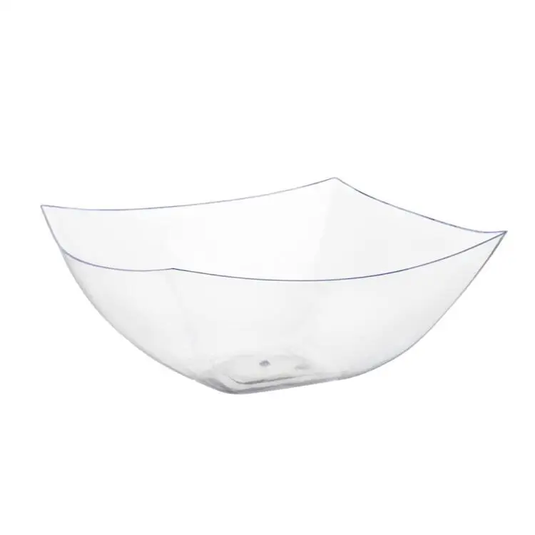 Disposable 128 oz Clear Plastic Square Serving Bowls