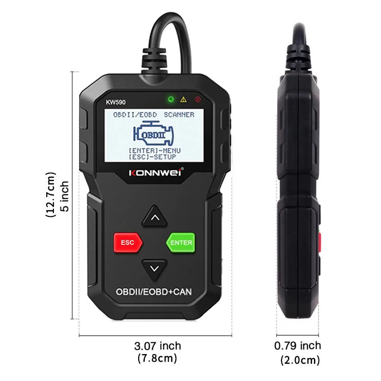 Автомобильный диагностический сканер KONNWEI KW590 для 12 В OBD2 OBDII EOBD-транспортных средств с