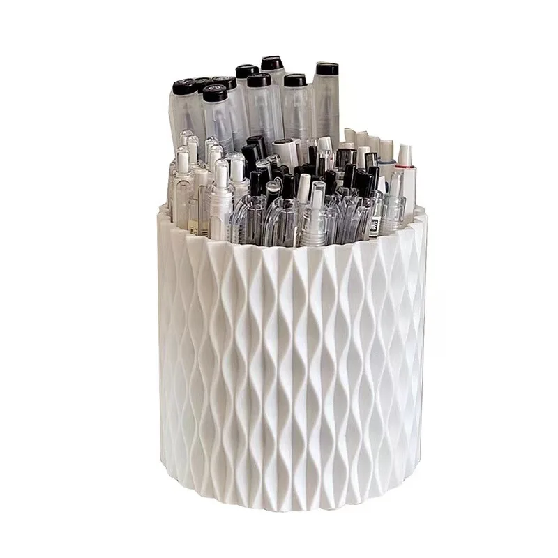 Rotating Pen Pencil Holder White Desk Organizer Aesthetic Desktop Pen Cup Pencil for Office Home Art Supply for Women Girls