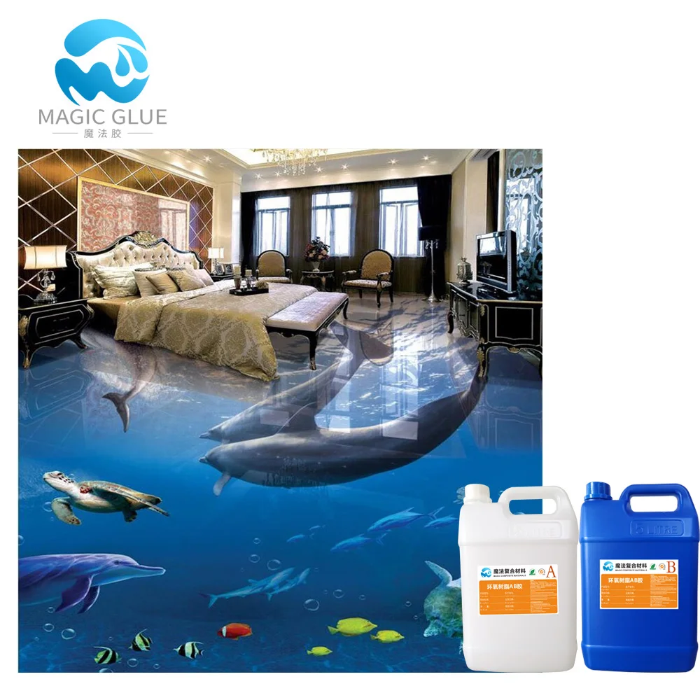 Self leveling price liquid 3d floor resin for super mall  floor