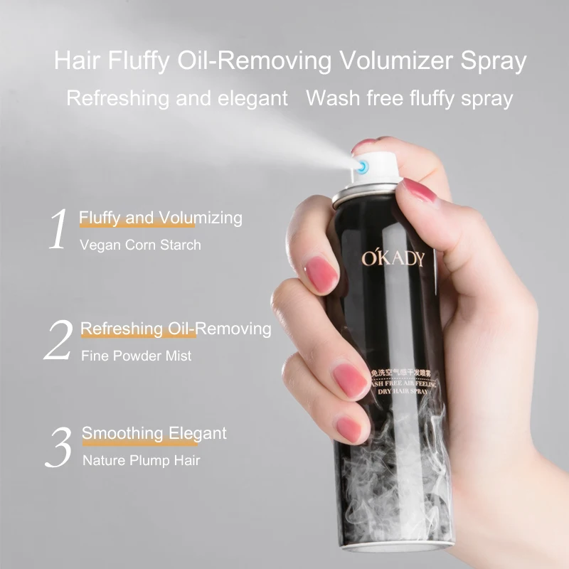 Factory direct sales Volumizing No-wash Remove Oil Hair Fluffy Spray Refreshing Clean Lazy Leave-In Dry Hair Spray