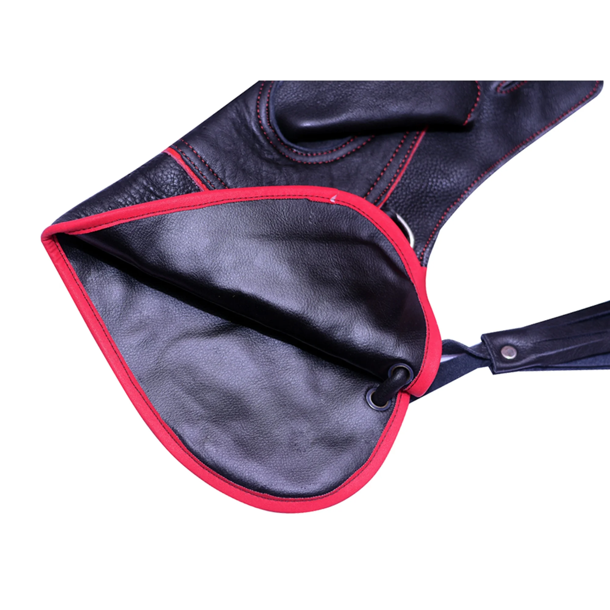 Falcony Gloves Leather Black-Red Spot with Custom Embroidery Eagle Professional Training falconry Gloves