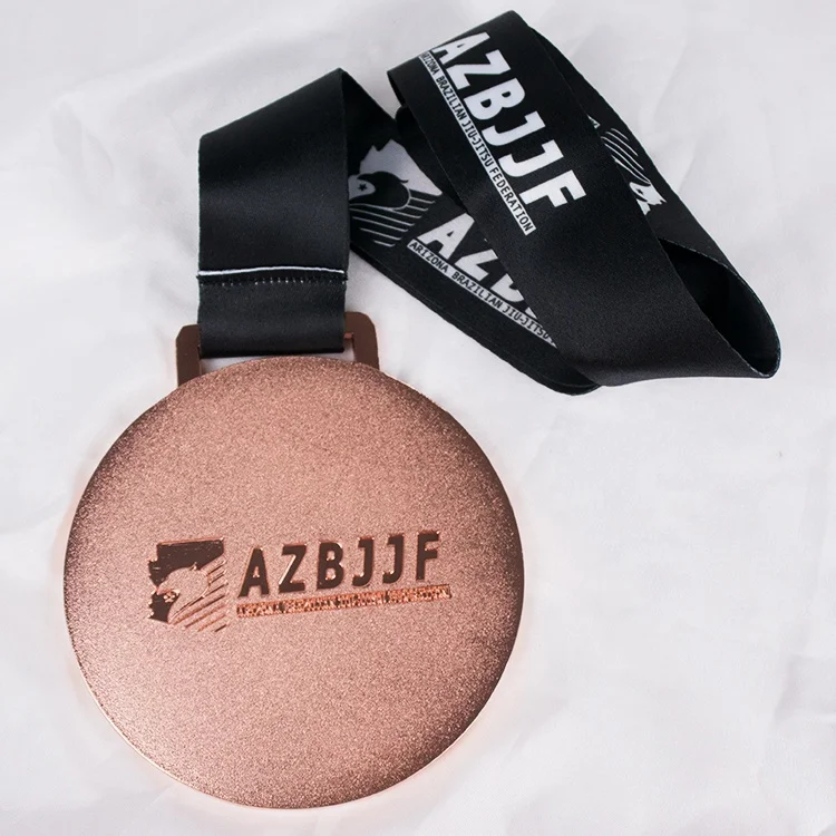 Бесплатная лента под заказ цинковый сплав блеск медь Jujitsu спорт награды медали металл