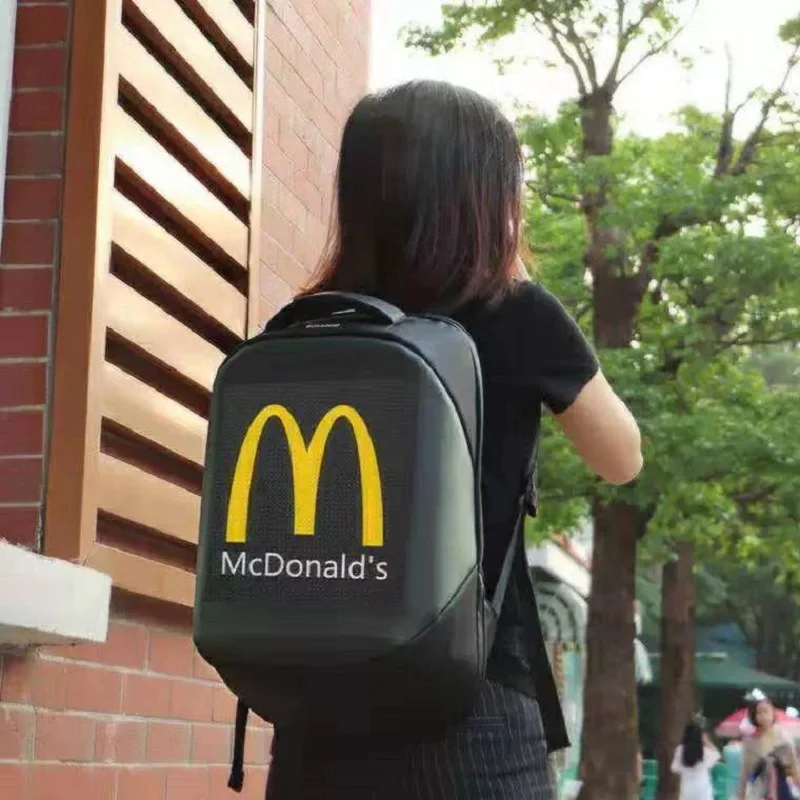 LED Advertising Backpack Waterproof Walking Billboard Mobile Control LED Bag DIY Display Screen Backpack For Men