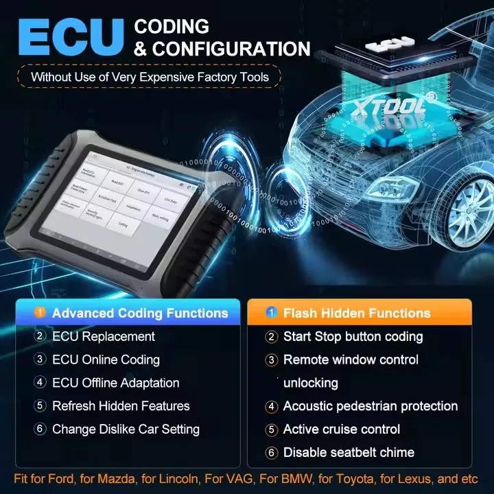 XTOOL IP900S Car Diagnostic Scan Tool for Cars OBD2 Code Reader FCA DoIP Bi-Directional ECU Coding Key Programming 38+ Resets