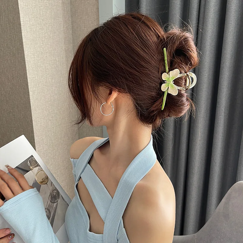 11.5CM Large Size Korean Fashionable Style Hair Claw Clip Metal Alloy Butterfly Shark Clip Hair Accessories For Women