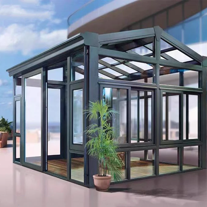 Modular prefab glass sunroom aluminum extrusion patio enclosures sliding doors