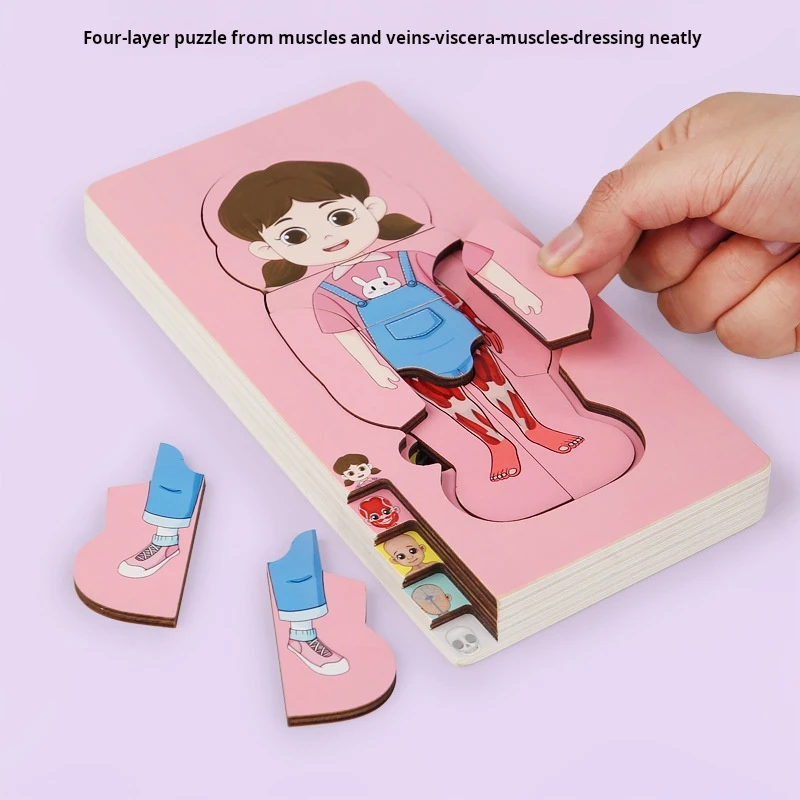 Kids Wooden Human Body Puzzle Early educational Toys for Kids