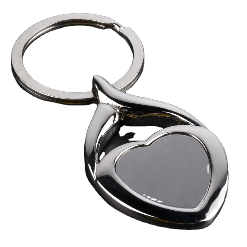 Heart chain keychain shape heart lovers keyring key chain simple made of metal