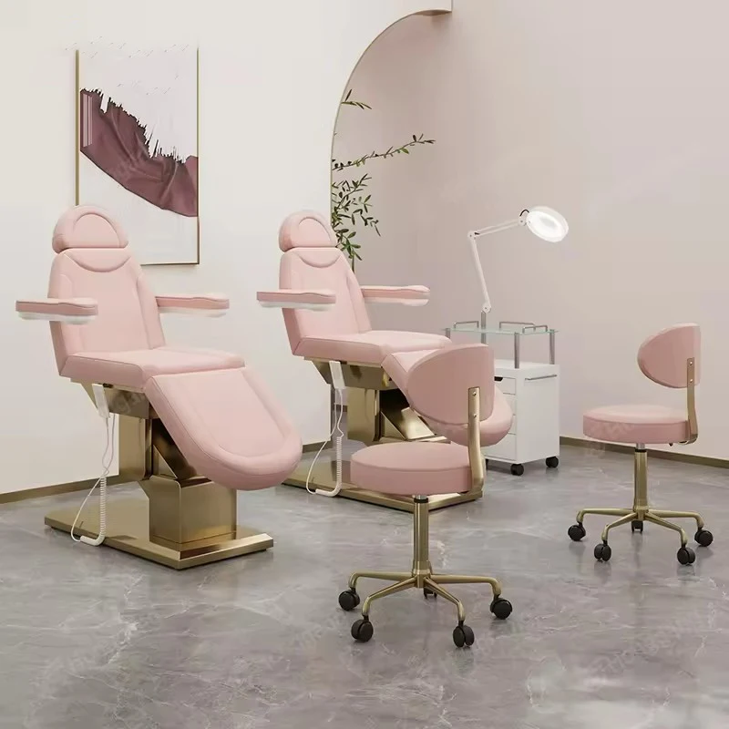 Luxurious golden esthetician beauty salon furniture massage tables modern lash massage beds spa beauty bed