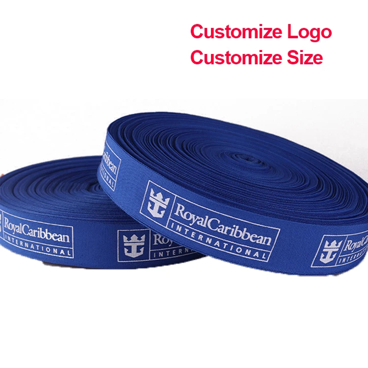Customize Print Double Face Branded Polyester Cotton Stain Ribbon with Different Size