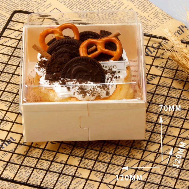 Одноразовый Ланч-бокс на вынос, коробка для упаковки тортов Tiramisu, деревянная коробка для шоколада