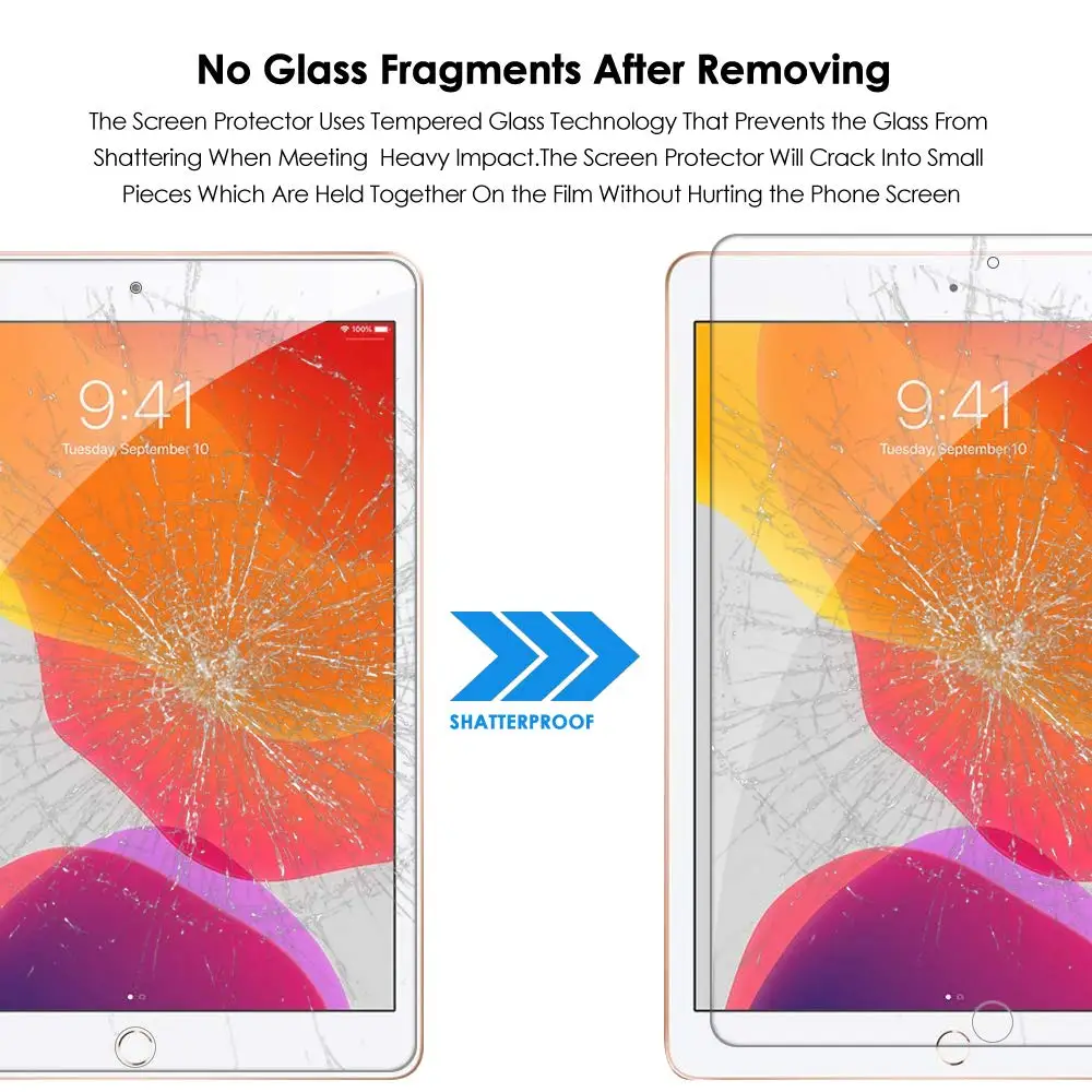 2Pack 9H Tempered Glass Screen Protector for iPad 10th 10.9 inch Glass Screen Protector for iPad Pro 6th 12.9inch
