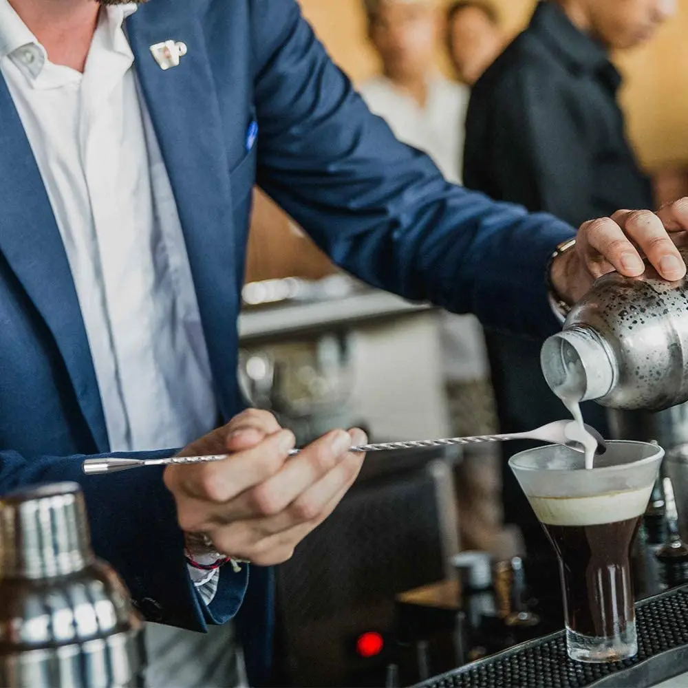 Wuyi Camol Factory Top Seller Custom Stainless Steel Cocktail Stirrers Swizzle Stick Bar Spoon Cocktail Mixing Stirrer for Drink