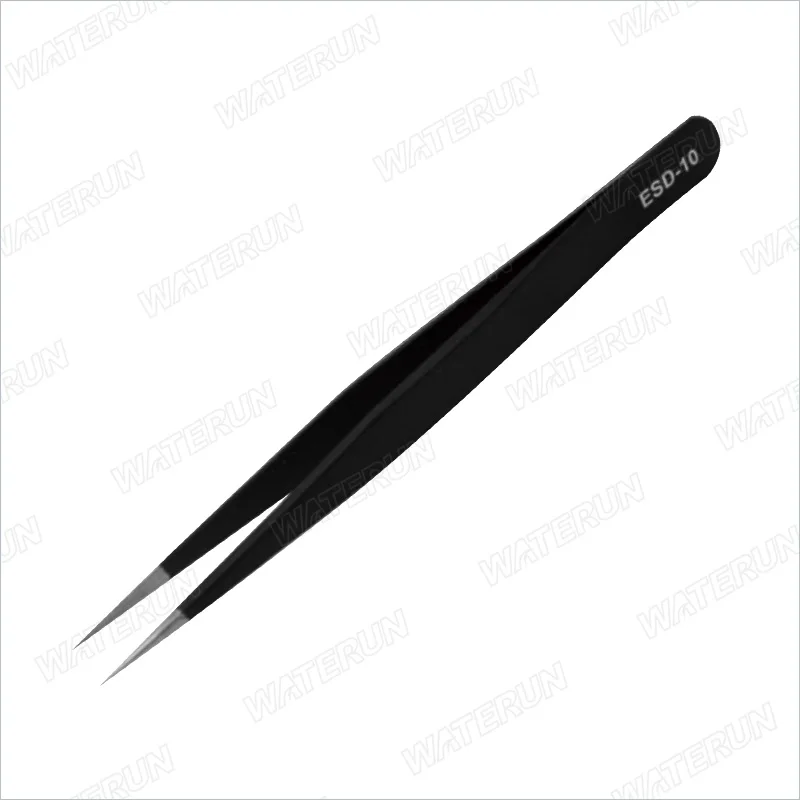 ESD-10 Black Antistatic Electric Best Design Stainless Steel Tweezers For Precision Devices Integrated Line Pin Trinkets