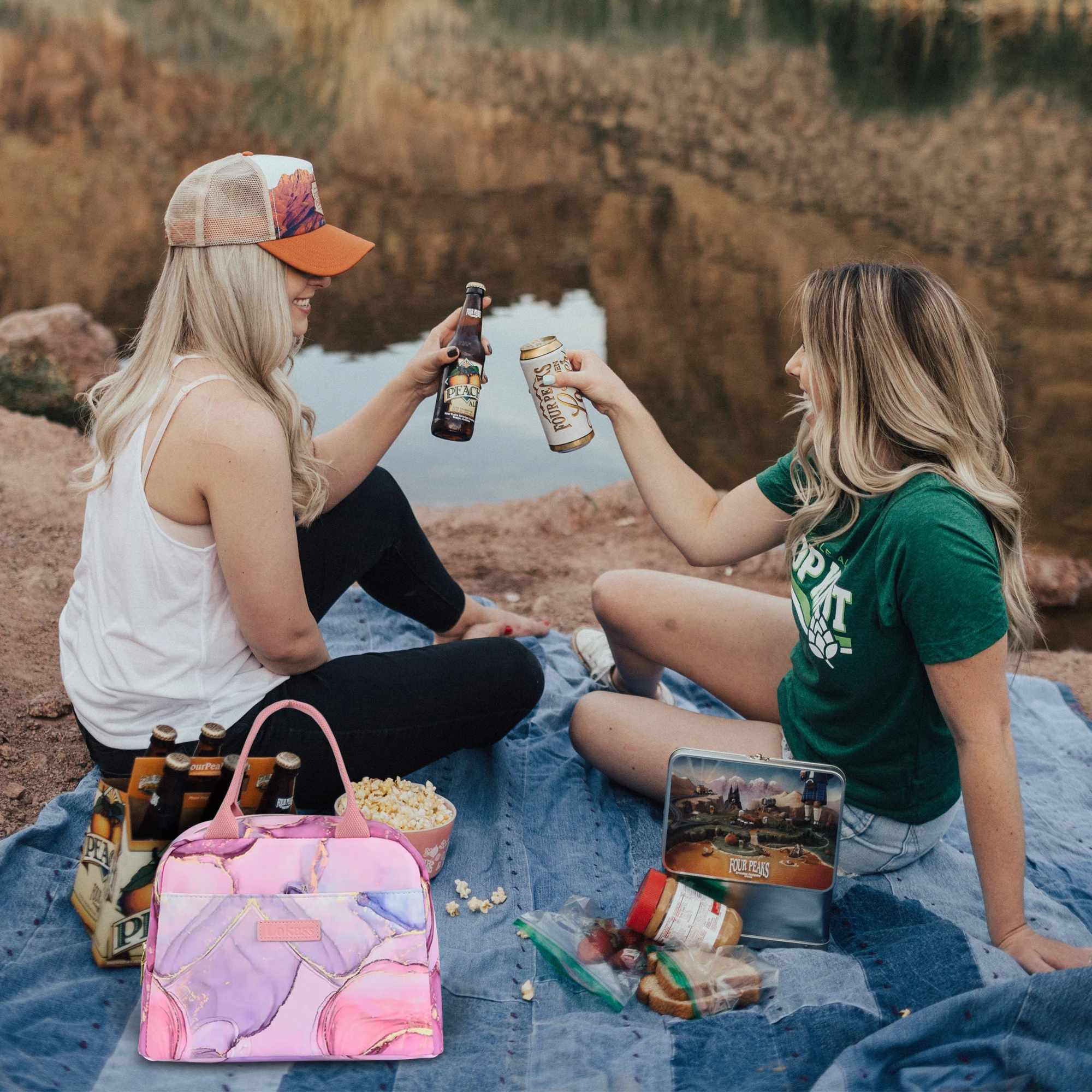 Fast Shipping In Stock Wide-Open Durable Nylon Thermal Lunch Carry Tote Bag Insulated Lunch Bag for women Work Picnic Hiking