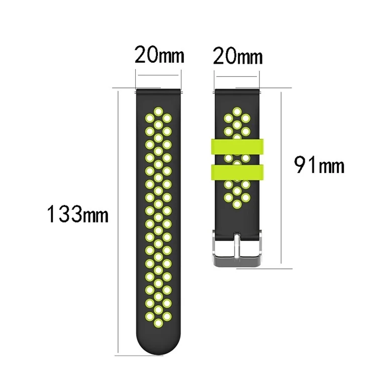20mm silicone rubber watch band strap straps For Amazfit BIP / GTR 42mm / GTS (A1913)
