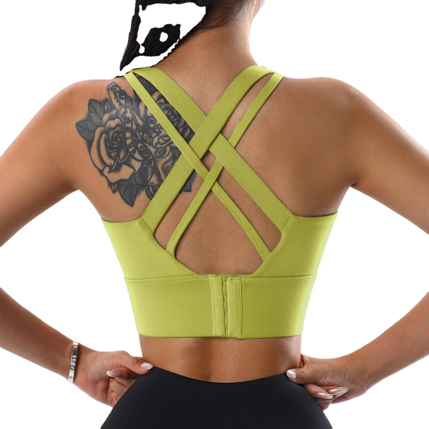 Tiktok New Custom Logo Push Up Plus Size Active Wear Cross Yoga Top Women Padded Sport Bra