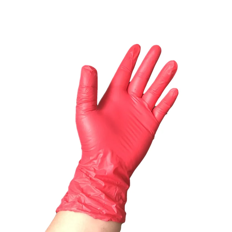 Латексные перчатки с красным касанием, домашние резиновые перчатки из ПВХ 6 мм для макияжа, уборки дома, стоматологии, тату-салона, розовые нитриловые перчатки