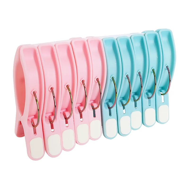 Flexible Windproof Metal Bag Clothes Clip Colorful Plastic Cloth Fastener Kitchen Wardrobe Living Room Use Shoes Tools Iron