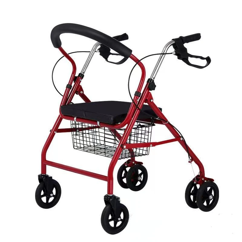Health Care Rollator 4 wheels Walking Aids Folding Walker Rollator with Seat