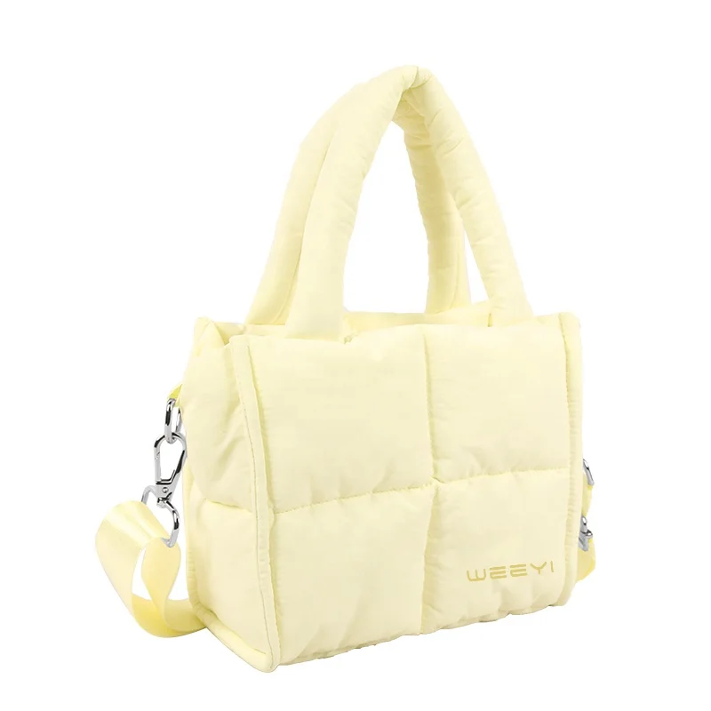 CHANGRONG Custom lightweight puffer tote bag for women quilted puffy handbag